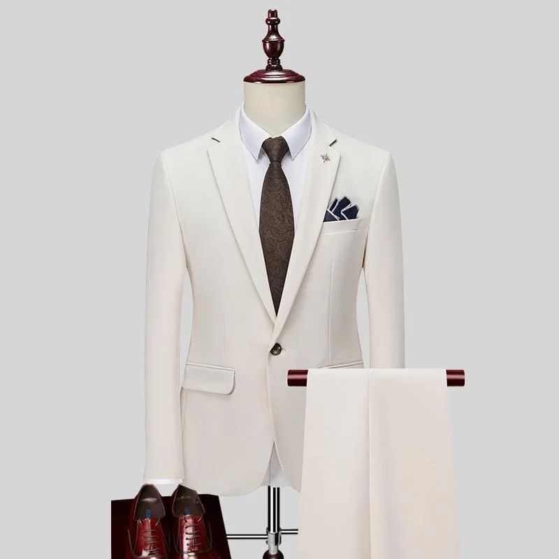 

CO373Formal spring and autumn slim fit two button suit three piece suit groom wedding dress