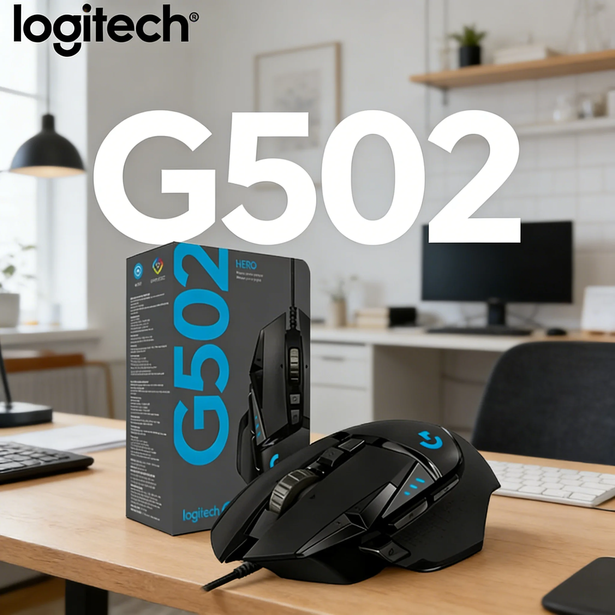 

Мышь Logitech G502 HERO проводная, с механической RGB-подсветкой, черная, с функцией быстрого прокрутывания, 11 программируемых кнопок
