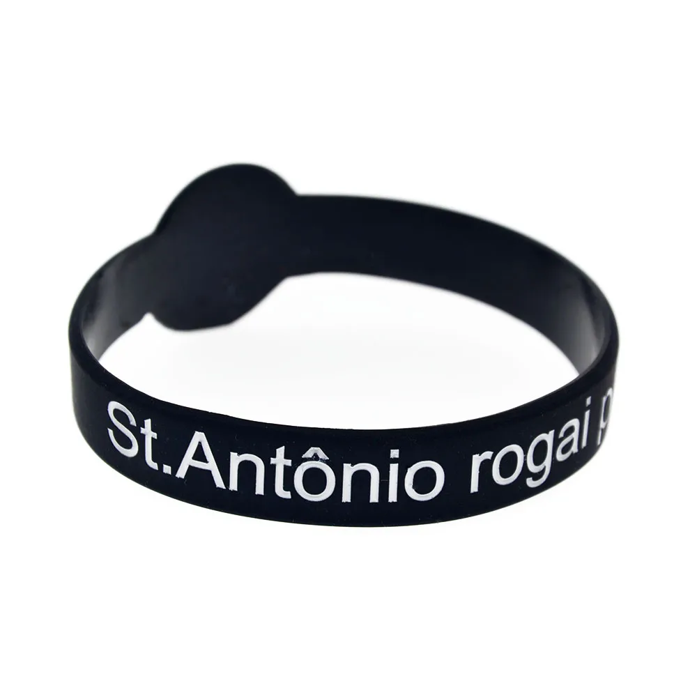 1 PC Jesus Silikon-Armband St. Antonius Rogai Por Nos Personalisiertes Glaubensgeschenk Armreif für Katholische Männer und Frauen – Detail 2