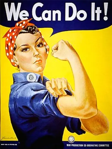 We Can Do It Retro Metal Sign, Vintage Style Cafe Plaque, Womans Army