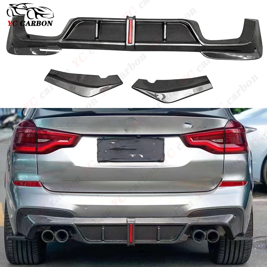 

For BMW X3 G01 2019+ Carbon Fiber Diffuser Back lip Car Rear Bumper Diffuser Rear Splitters Spoiler Auto parts body kit