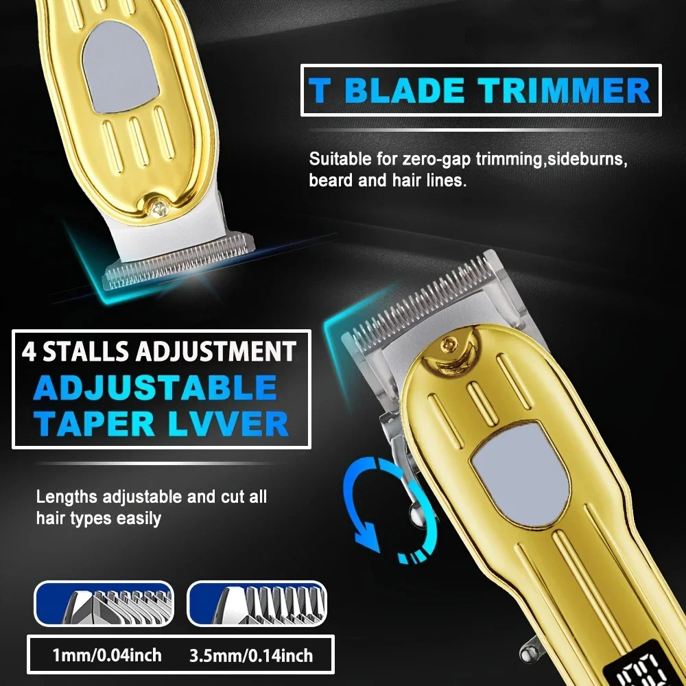 Professional Hair Clippers Barber Clippers and Trimmers Set, Cordless Hair Clippers for Hair Cutting Kit Hair Clippers Men