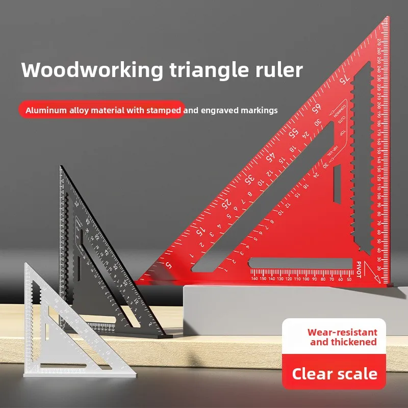 Woodworking Marking Ruler Right Angle Ruler Angle Triangle Ruler Marking Gauge Aluminum Alloy Measuring Tool