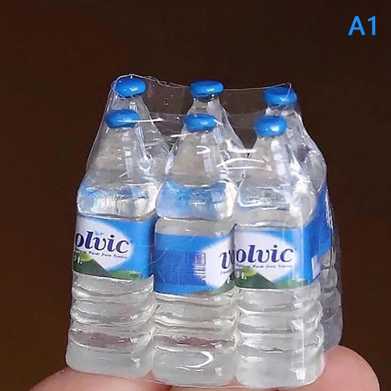 Mini botella de agua Mineral de simulación de resina en miniatura para casa de muñecas, modelo para decoración de casa de muñecas, juguetes de juego de simulación para niños, 1:12