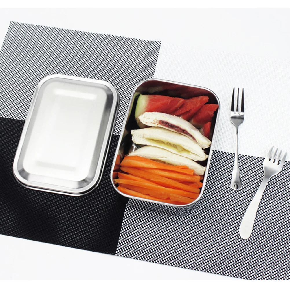 

800Ml Stainless Steel Lunch Box Bpa Free Food Container Portable For Outdoor Picnic Camping School Metal Bento Box Lunchbox