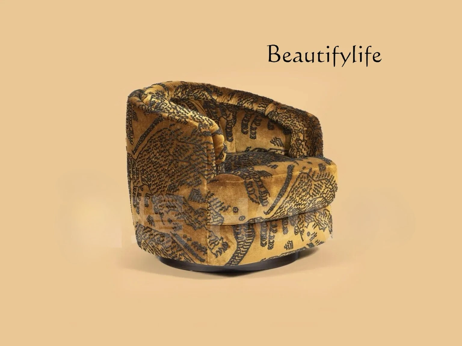 

BY French antique fabric casual single sofa chair niche designer living room balcony high sense