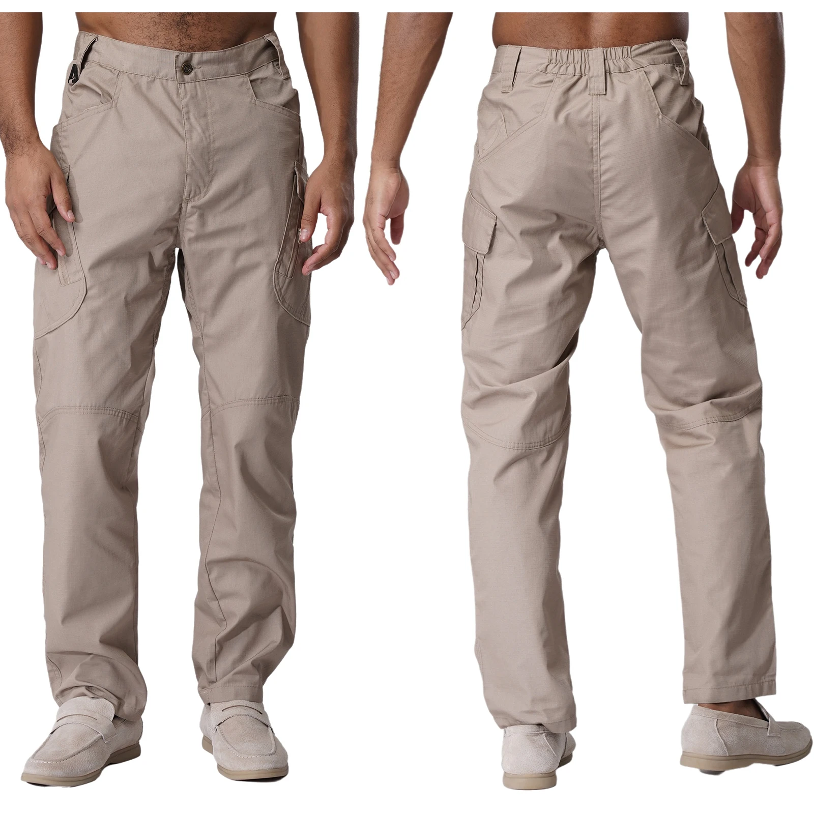Men Cargo Long Pants Adult Male Fashion Zipper Fly Durable Multi-Pocket Cargo Pants for Outdoor Camping Hiking Fishing Climbing