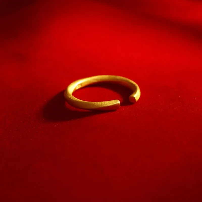 Simple Matte Mobius Ring Men Women Fashion Niche Cold Style Light Luxury Plain Band Opening Adjustable Jewelry Gift