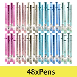 48Pcs Syringe Neutral Pen Luminous Vaccine Gel Pens Students School Office Supplies