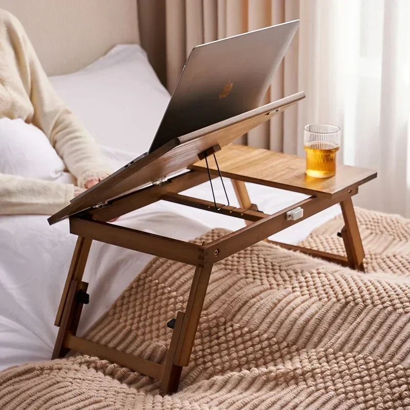 Installation-free folding bed upper table solid wood computer table bedroom home study table notebook bay window bed small table