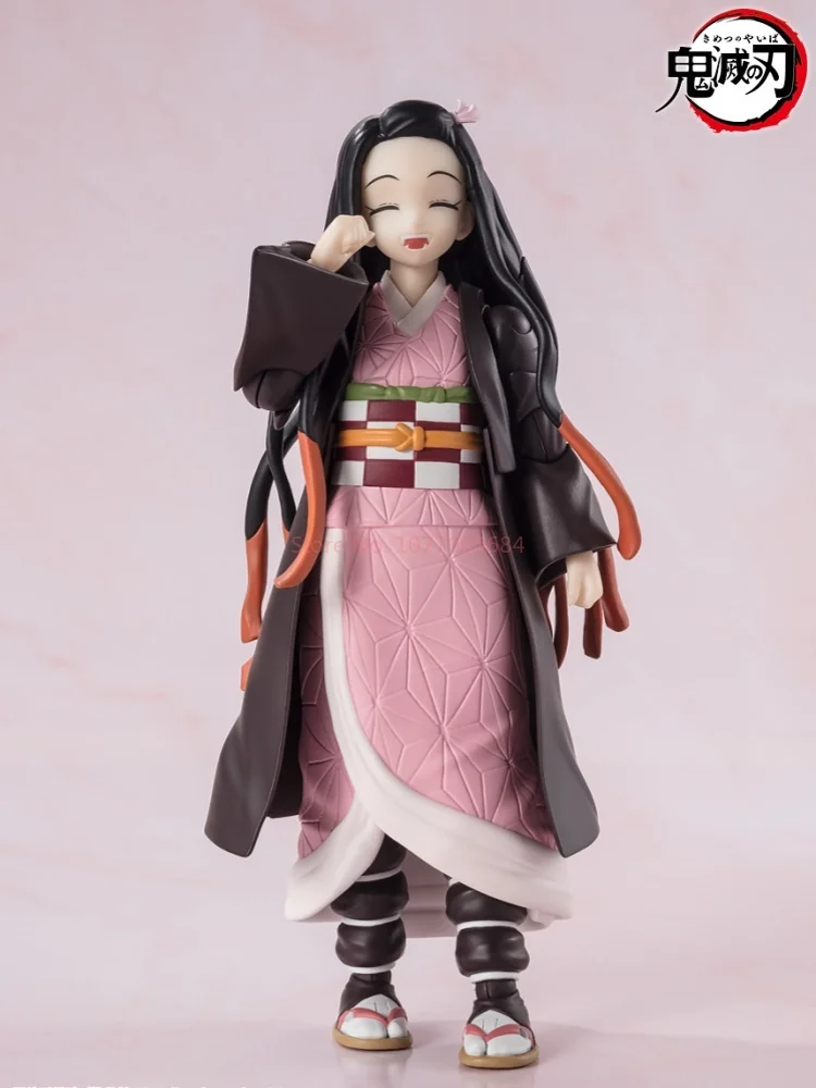 재고 반다이 오리지널 S.H.Figuarts Shf 악마 슬레이 네즈코 카마도 애니메이션 액션 피규어 모델 완제품 장난감, 어린이 선물