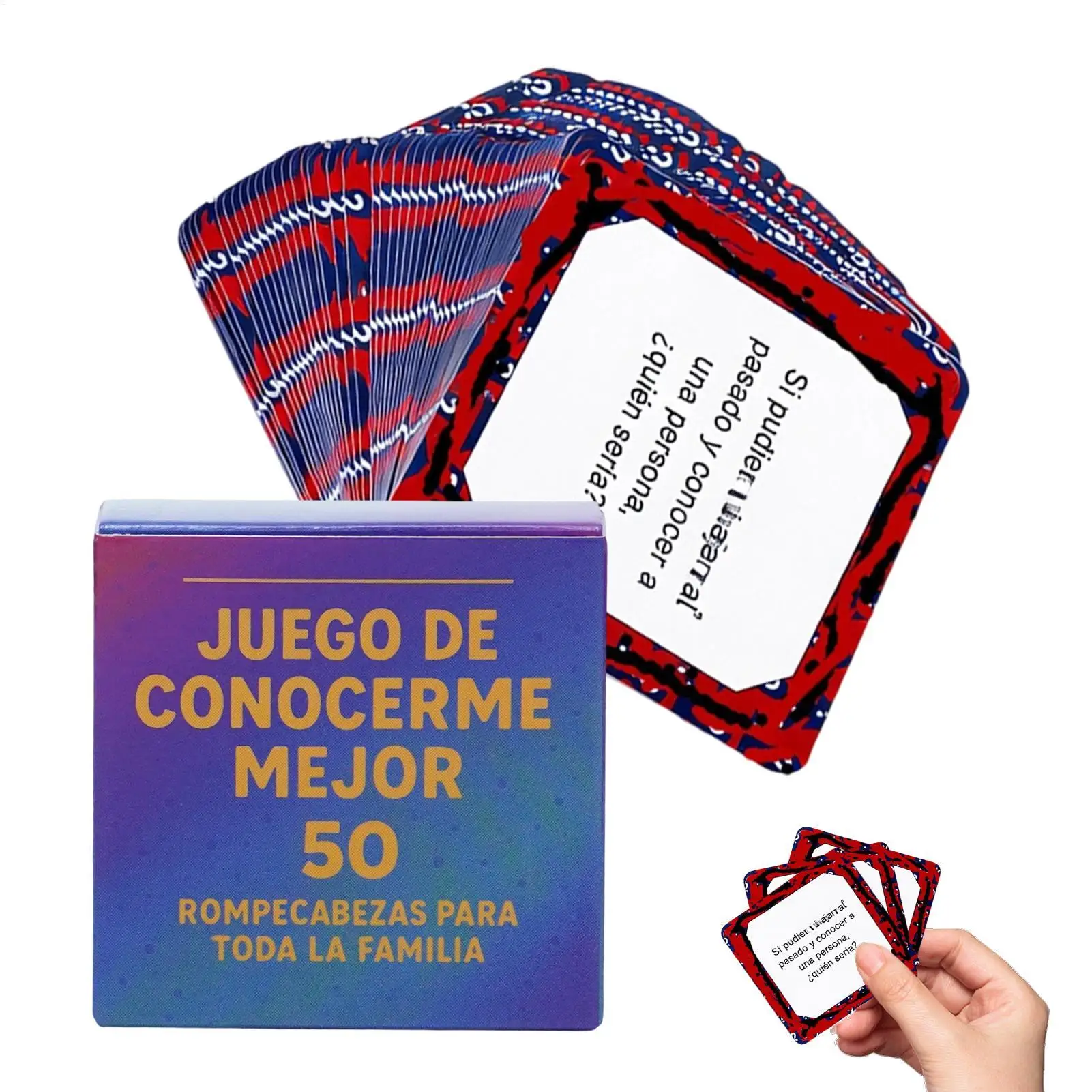 Family Bonding Card Game Spanish Conversation Cards Deeper Connection Icebreaker for Home Party Travel Road Trip Gathering