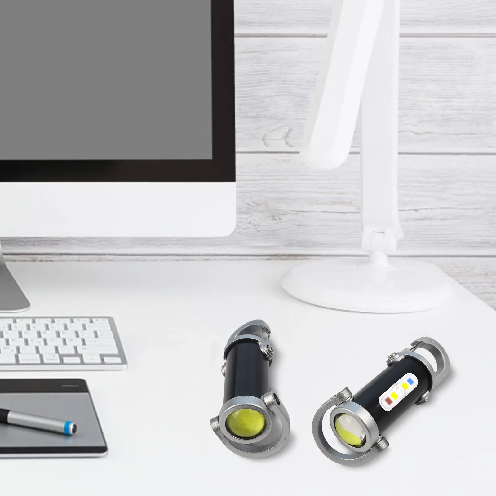 For Mini USB Rechargeable Keychain Flashlight Super Bright COB LED Work Light With High Low Strobe Modes For Camping Hiking