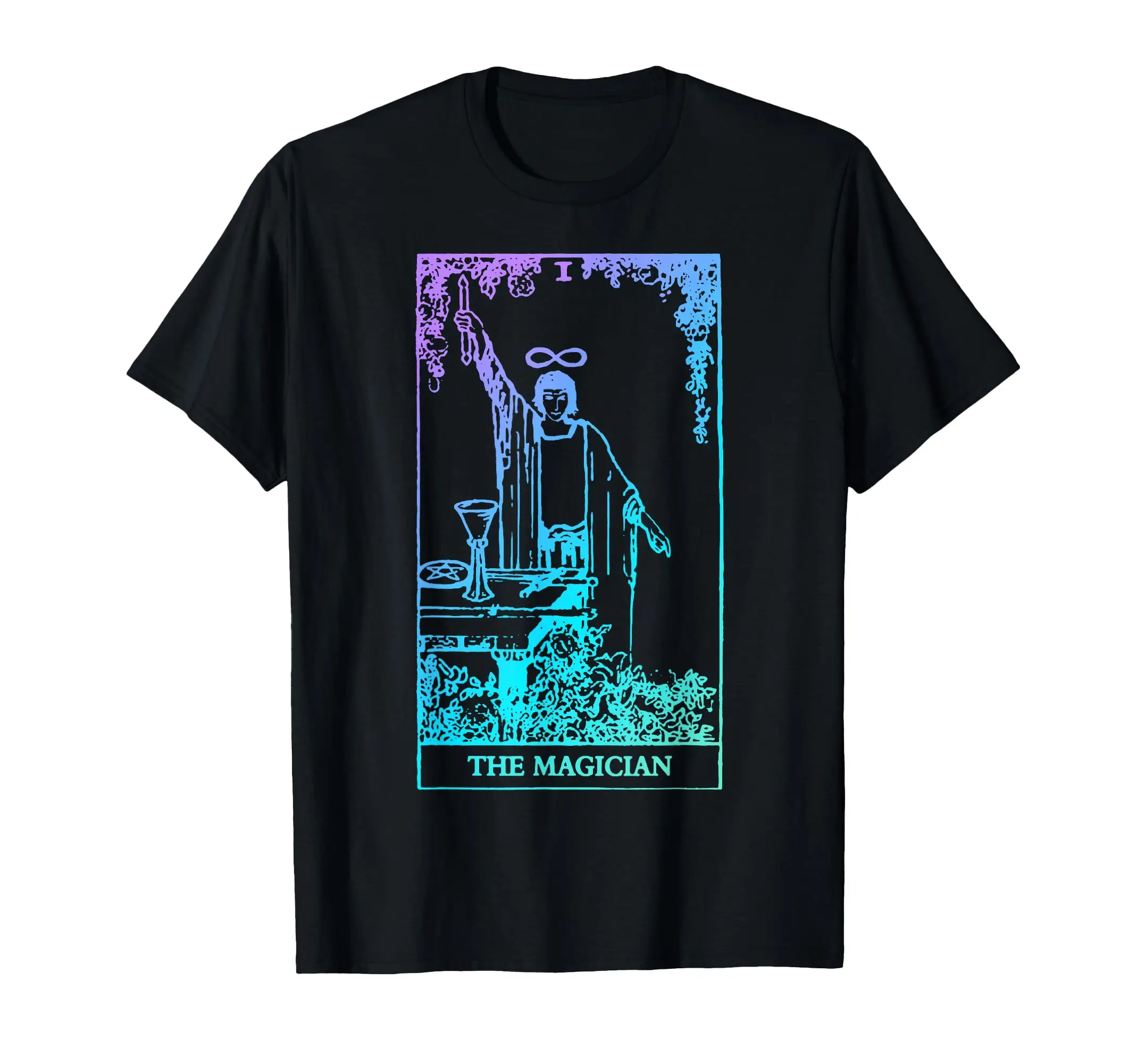 The Magician Tarot Card Rider Waite Witchy T-Shirt Retro Halloween Costume Men Women T-Shirt