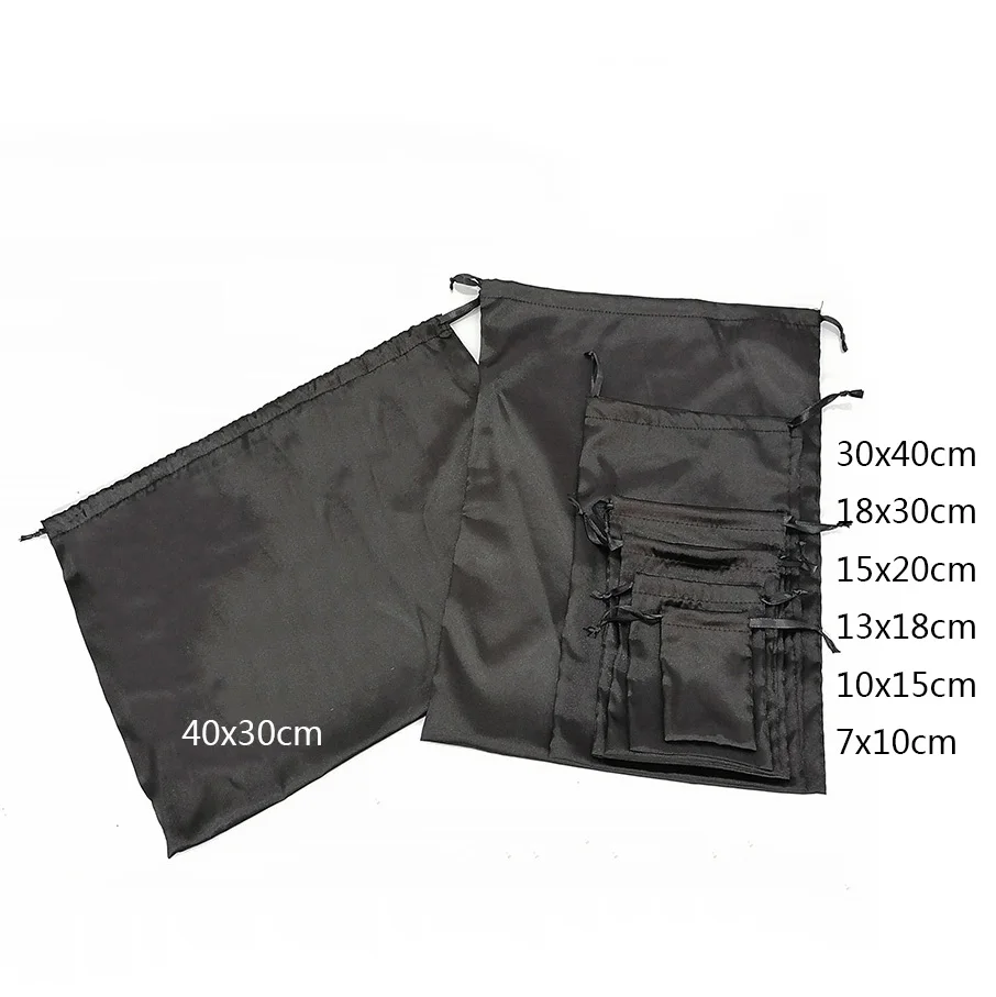 20 sztuk luksusowe do przedłużania włosów peruki torby do pakowania własne Logo ściągana sznurkiem na prezent torba 13x1 8/15x2 0/18x3 0/30x40cm jedwabny worek do przechowywania — zdjęcie 7