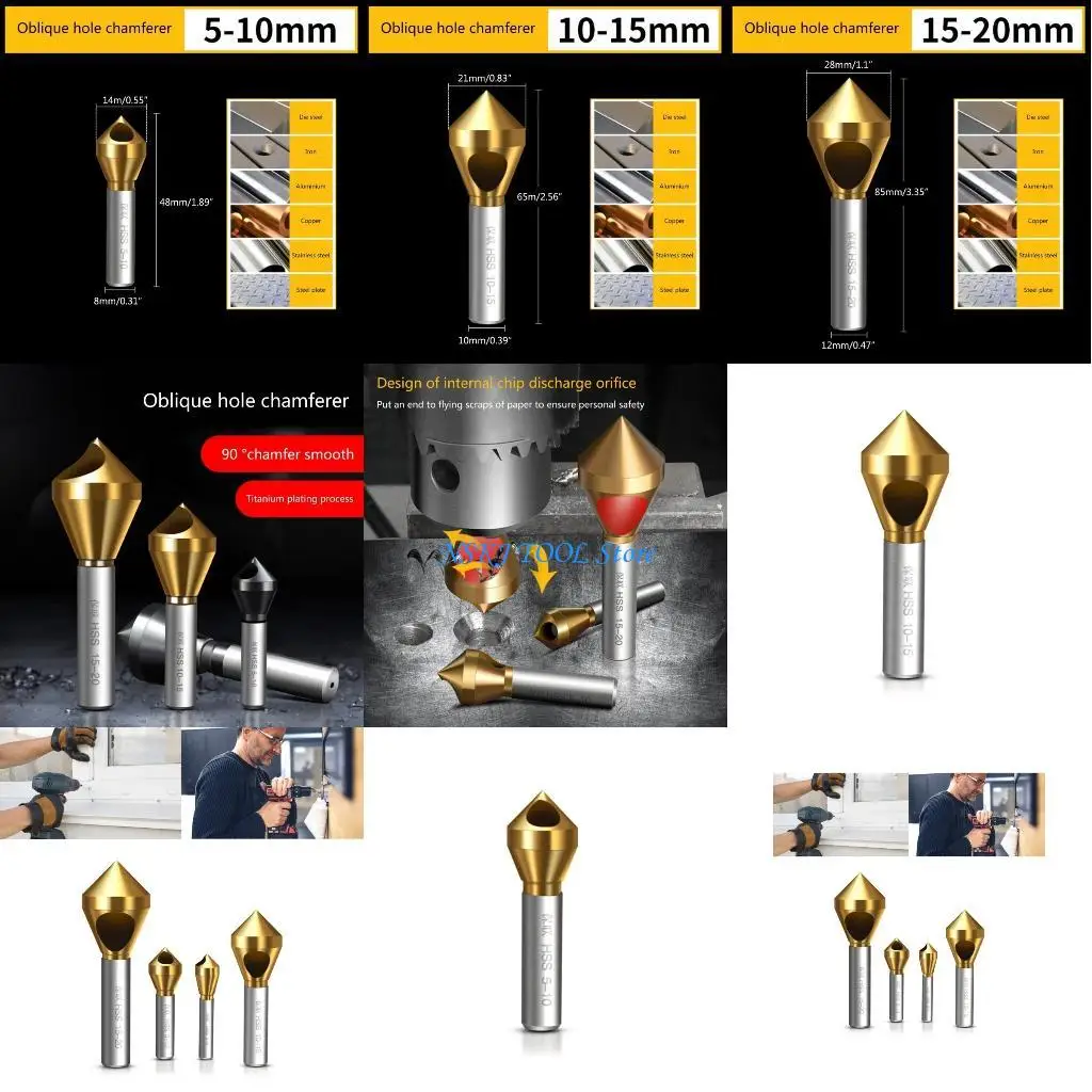 

L8RC Countersink Deburring Drill Taper Hole Cutter 90 Degree Chamfering Tool