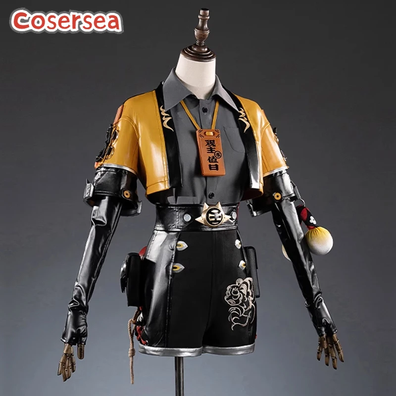 

Cosersea Ju Fufu Cosplay Costume Game Zenless Zone Zero Ju Fufu Role Play Halloween Women PU Leather Uniform Suit Outfit Fullset
