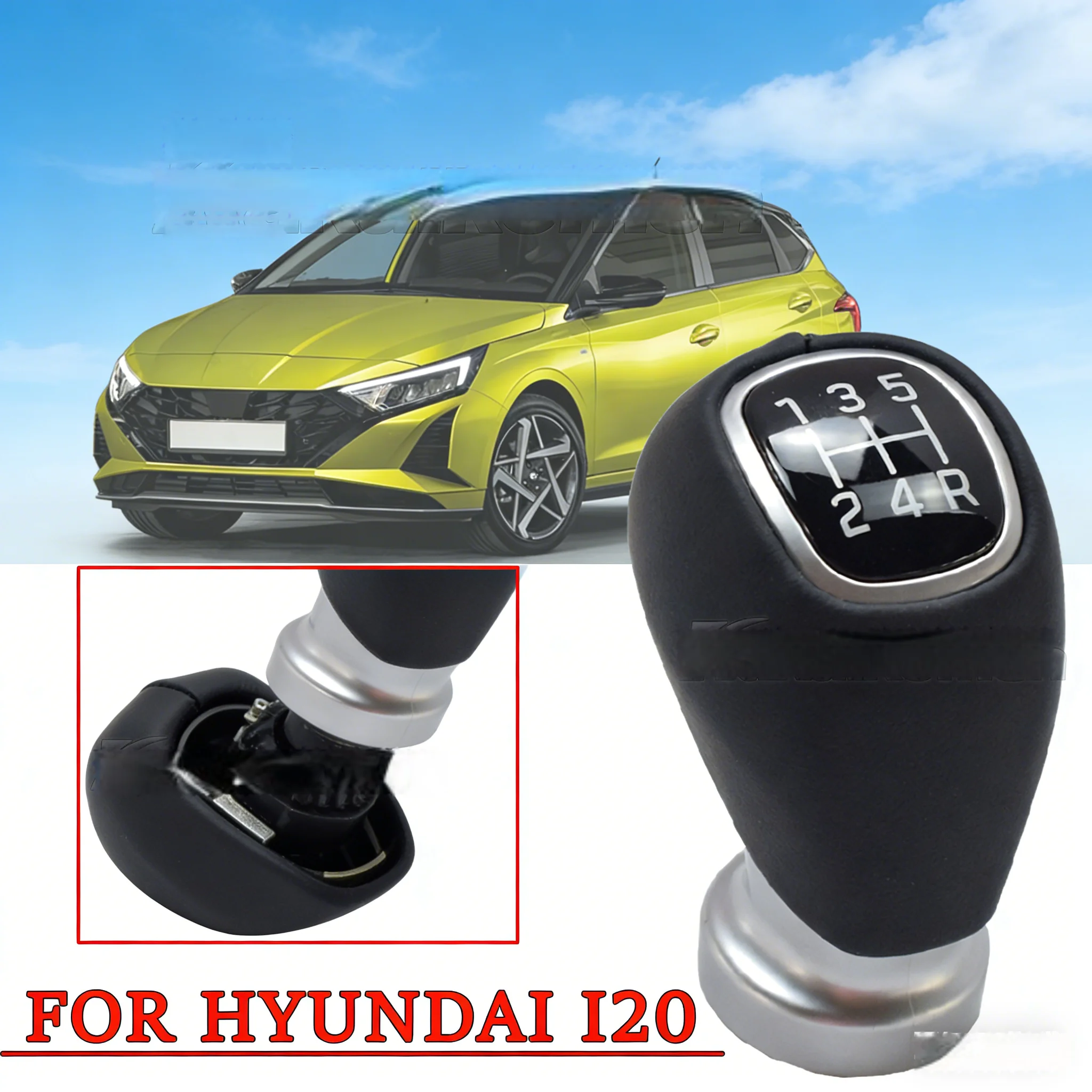 

Car Interior Replacement Accessories Parts Manual 5 Speed Gear Shift Knob Lever Stick HandBall For Hyundai I10 I20 43711-B4020