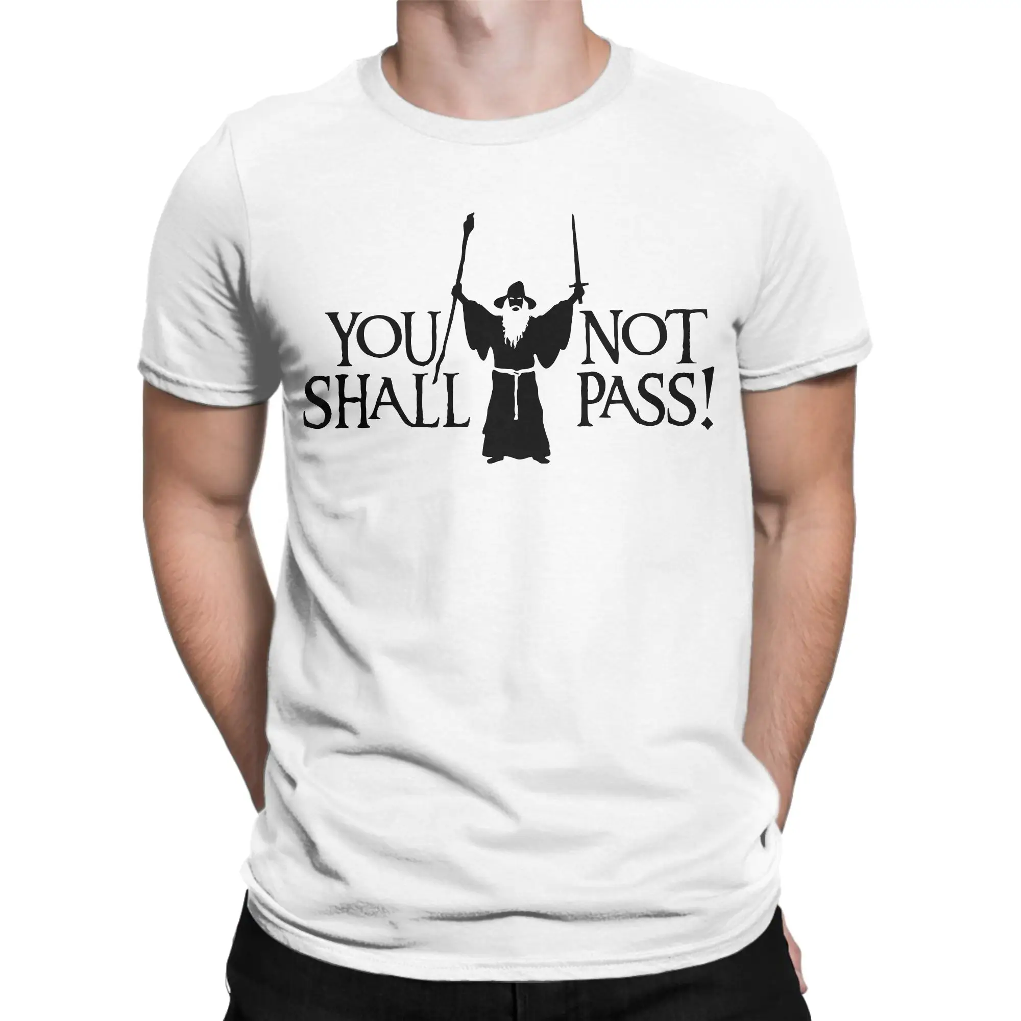 Gandalf You Shall Not Pass T Shirts L-Lords Of The R-Rings Movie 100% Cotton Clothing Casual Round Collar Tee Shirt Plus Size