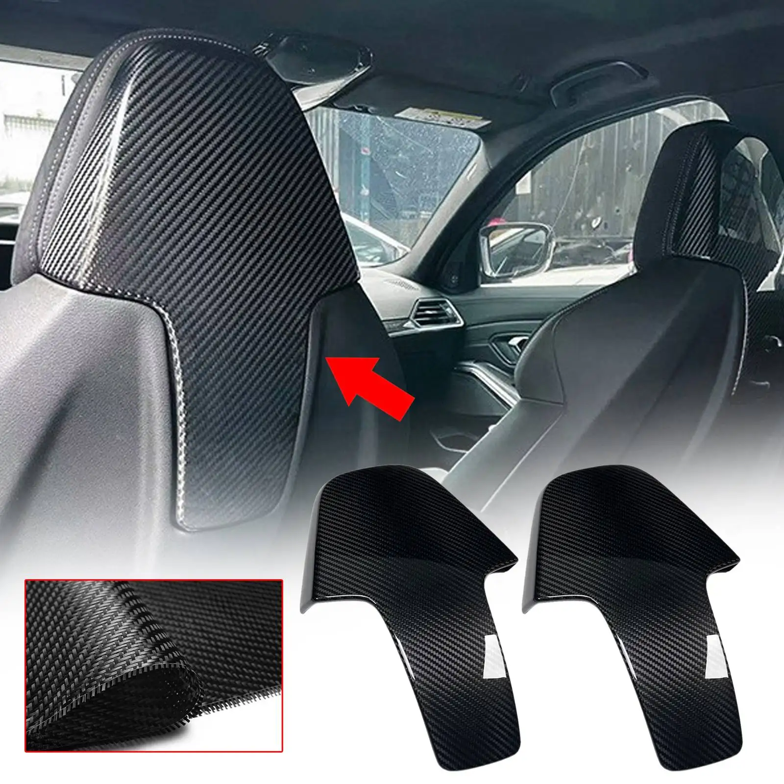 1 Pair / 2pcs Front Seat Back Trim Cover Set For BMW X3M F97 2022