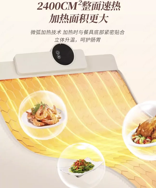 Heated vegetable warming board Household automatic constant temperature meal Dining table mat folding multi-function