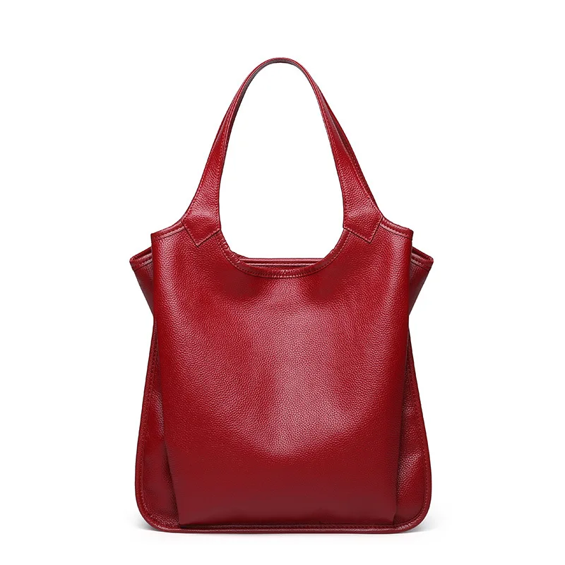 Hot Causal Fashion Trendy Genuine Leather Women\'s Hobo Handbag Large Capacity High Quality Cowhide Ladies Hobo Shopping Bag