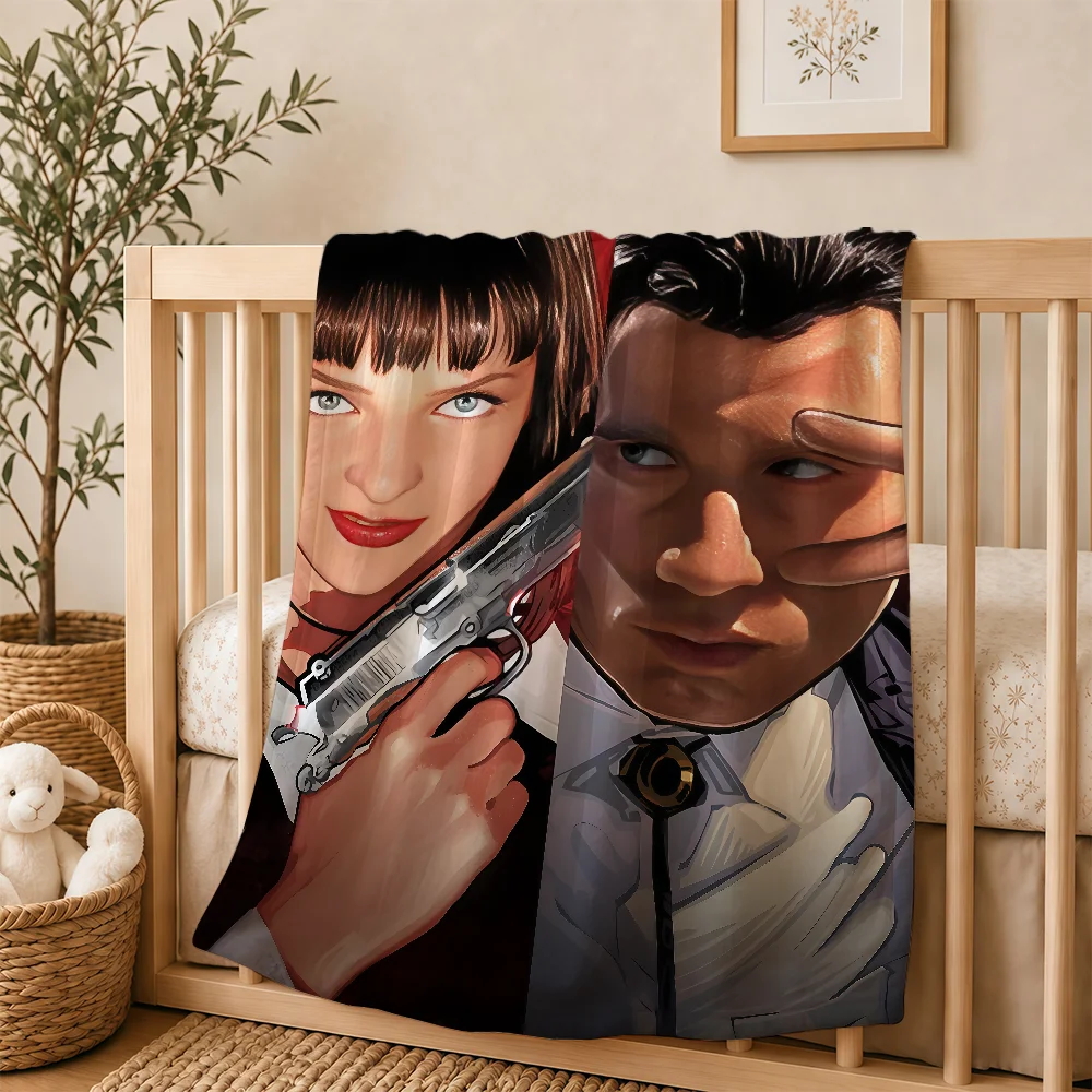 Movie Pulp Fiction Blanket For Soft Warm Knee For Bedroom Living Room Bed Sofa Camping Picnic Office Gift