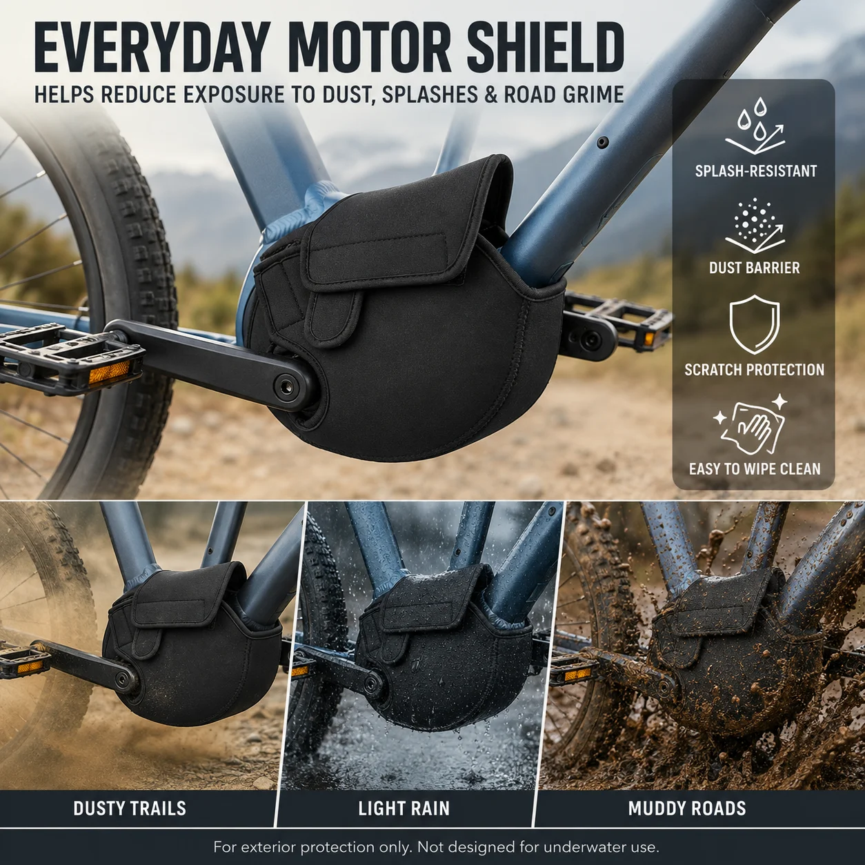 Ebike Bicycle Engine Protector Cover Neoprene Waterproof Dustproof Anti‑Scratch Electric Bicycle Motor Protective Sleeve Bag