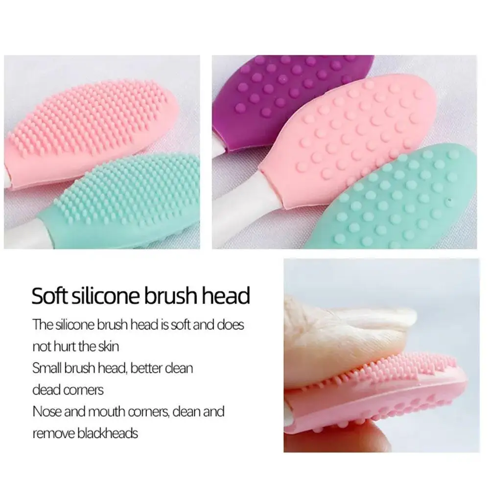 Silicone esfoliante Lip Brush, nariz limpo, cravo limpeza, substituição da escova, lavagem facial, remoção da cabeça, Z3W7, 1Pc