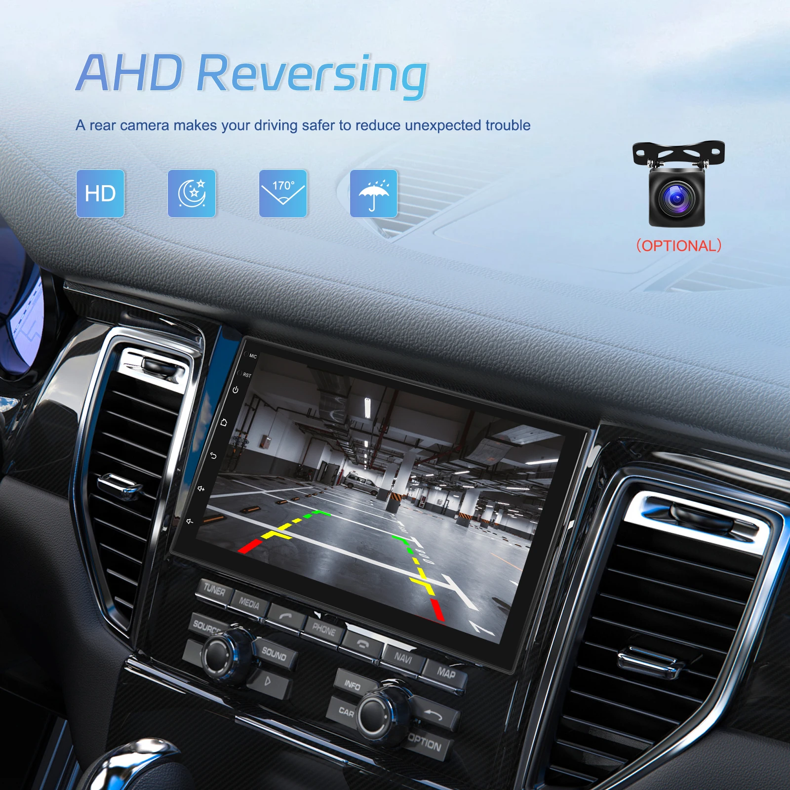 Podofo 2Din 4+64G Android Autoradio Snapdragon 8-Kern Universelles Intelligentes Autosystem Carplay Android Auto GPS WLAN Mirror Link – Detail 8
