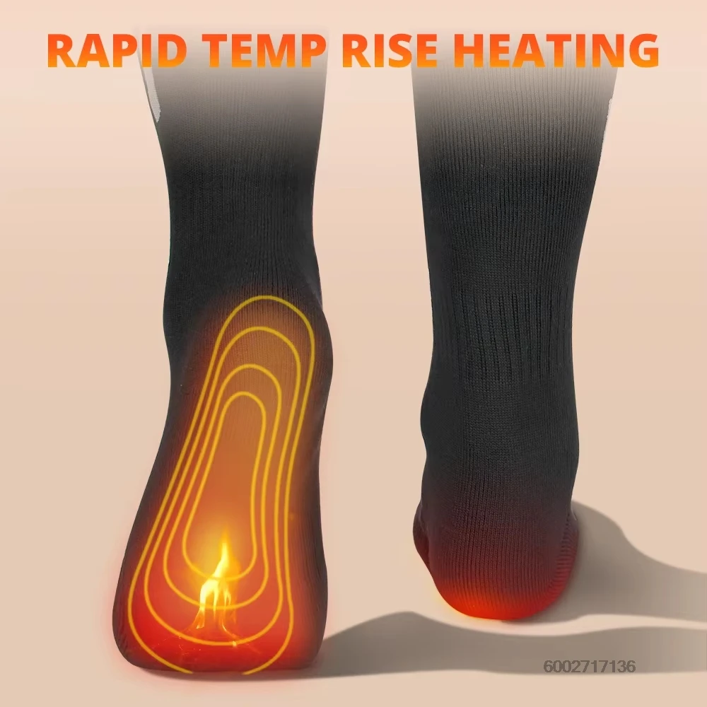 Heated Socks 5000mAh Rechargeable Heating Socks for Long Hours Ski Outdoor Sport Thermal Heated Foot Warmer Ski Sports