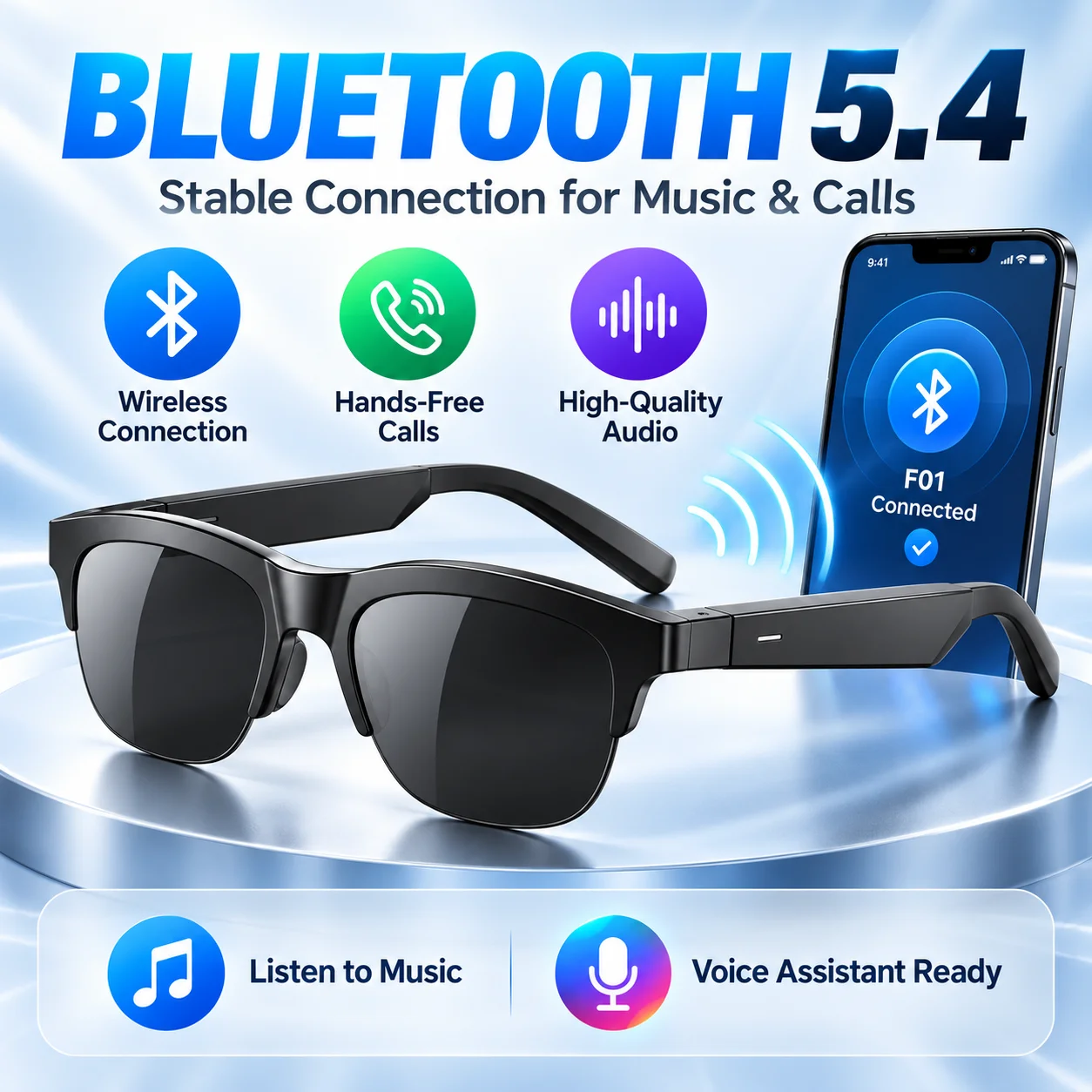 G02 Bluetooth 5.4対応、音声機能搭載スマート - Smart Audio Glasses Touch Control のレビューと価格