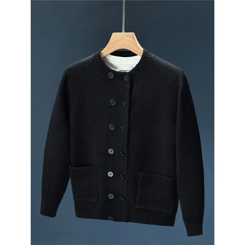 

Men's Knitted Open Cardigan Loose round Ne Sweater Casual Sle Double Button Autumn Winter New Faion Lazy Sle Outerwear