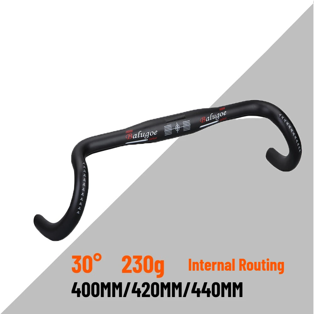 BUCKLOS Bike Carbon Drop Bar, 30° Internal Routing Bike Handlebar ,Aero Bent Bar Racing Bicycle Handlebar Cycling Accessories