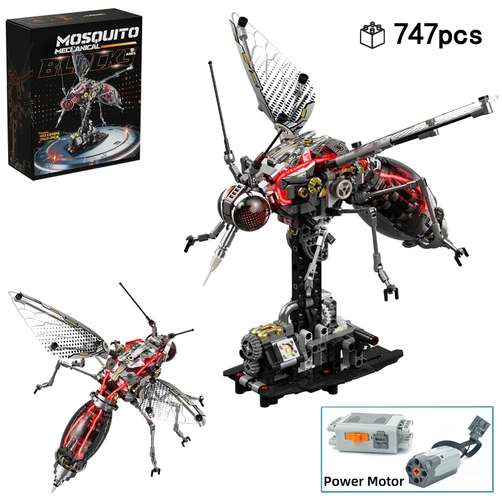

Конструктор «Киберпанк: Механический комар» со световыми эффектами, модель насекомого с подвижными частями, креативная игрушка из блоков, идея подарка на день рождения