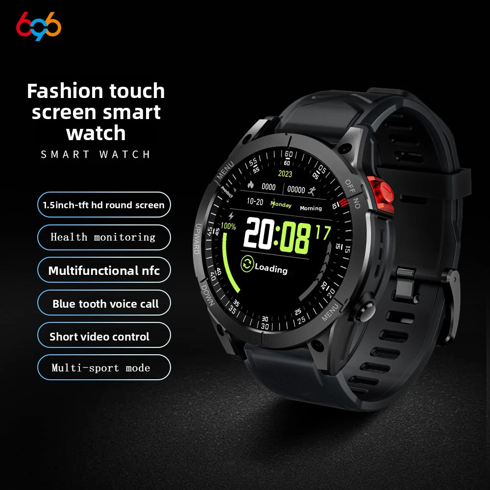Calculator Blue Tooth Call Smart Watch NFC Voice Assistant Combination Lock Heart Rate Smartwatch Music Waterproof Weather Clock