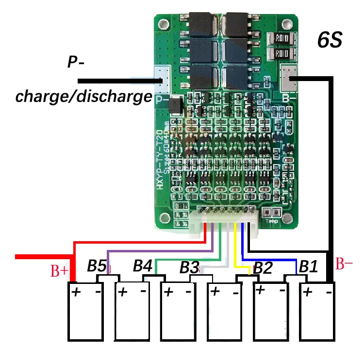 6S 15A  22.2V 25.2V Li-ion BMS PCM  Battery Protection Board With Balancing For LicoO2 Limn2O4 li battery