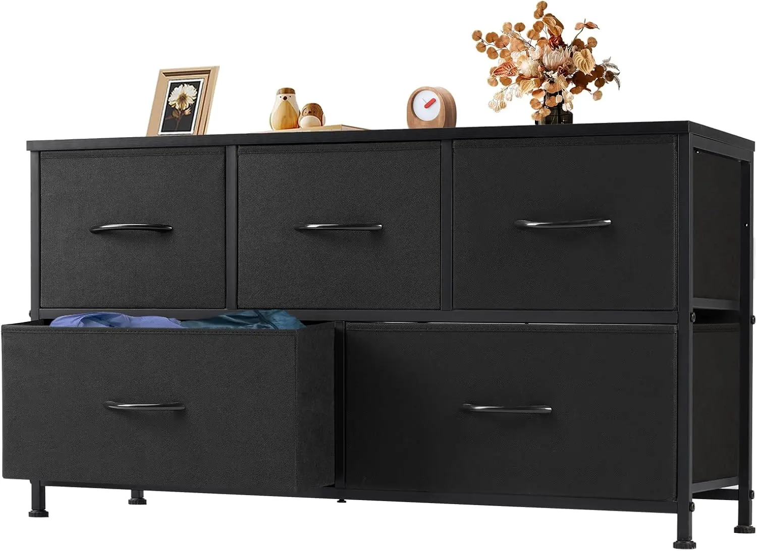 

5 Drawers Dresser for Bedroom, Kidsroom Furniture, Small Chest Tower, Storage Organizer Units for Clothing, Closet, Fabric Bins