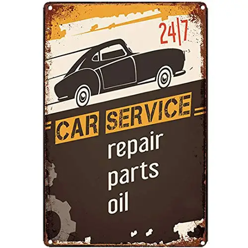 

Free Pintree Original Retro Design Car Service Repair Parts Oil Tin Metal Signs Wall Art | Thick Tinplate Print Poster Wall Deco