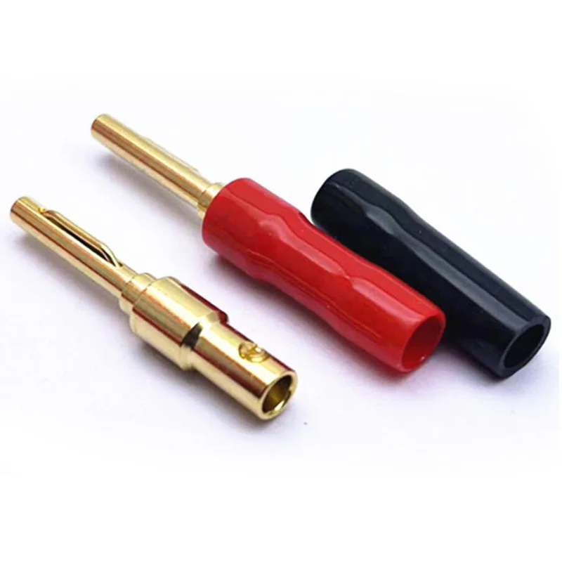 Conectores Banana de sonido Musical, conector de cable de altavoz, conectores Banana chapados en oro de doble tornillo, conector para Cable de altavoz