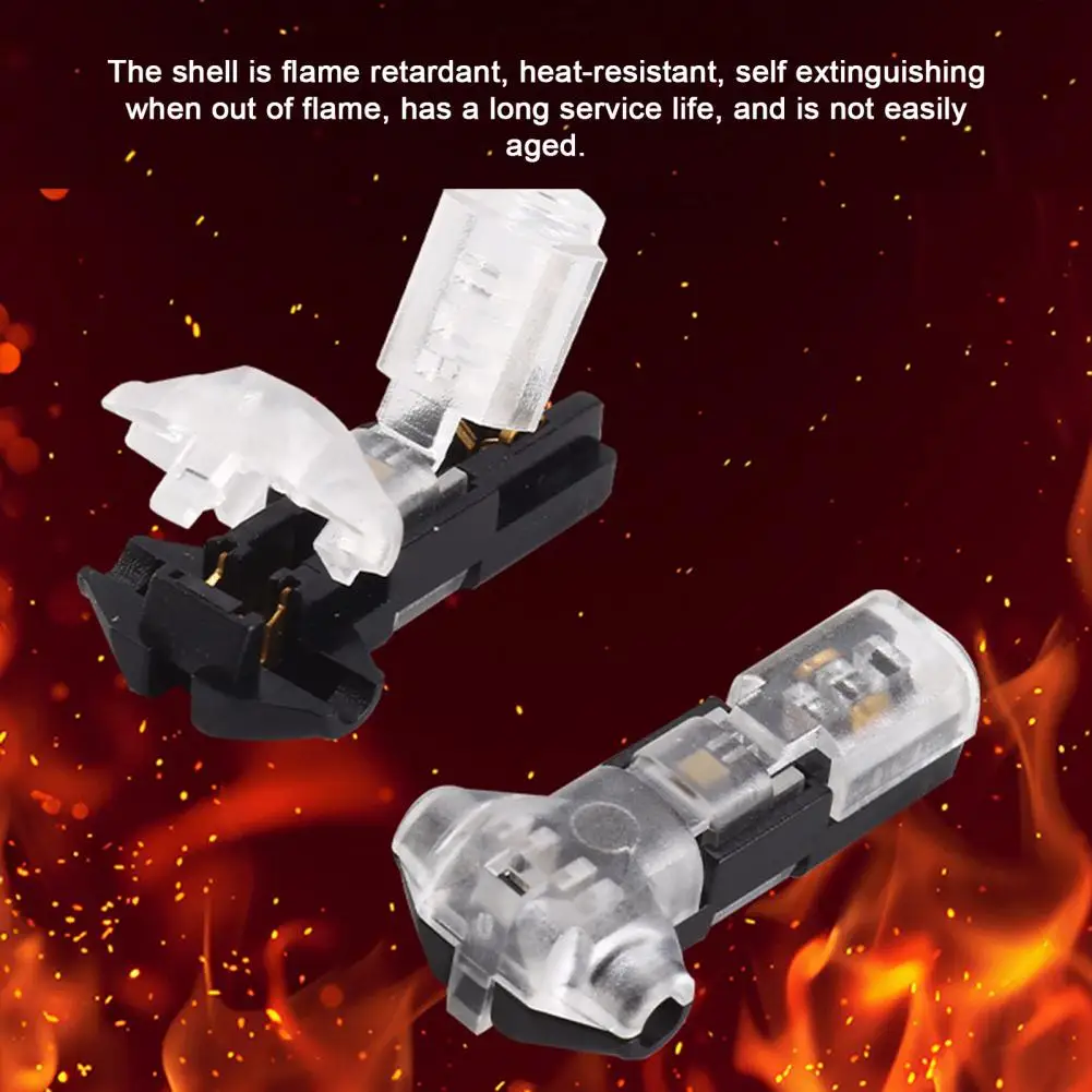 10/20Pcs T Tap Wire Splice Connector 3 Way 1 Pin Solderless Low Voltage Cable Connector 18-22 AWG Wires Quick Connector
