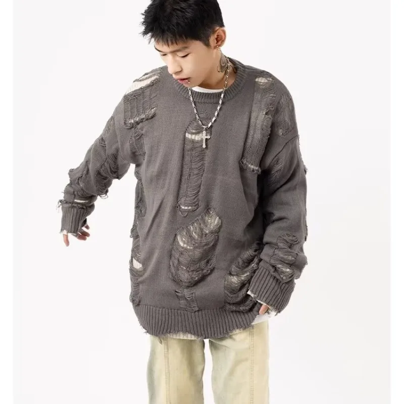 

plus Size Autumn Winter Sweater Loose Fit Hong Kong Sle Men's Faionable Knitwear Couple's Outerwear Large 300 Pou