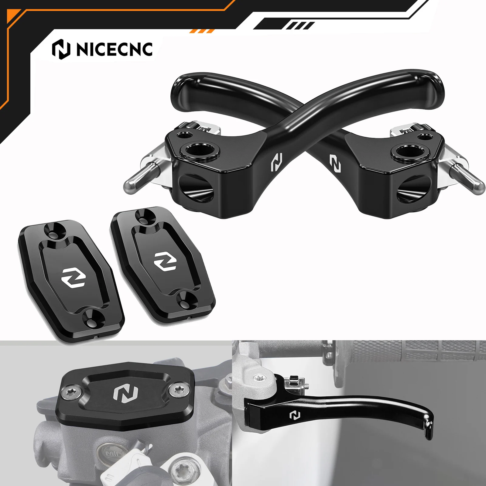 

NICECNC For Husqvarna TE 300 2022-2024 GasGas EC300 21-24 Front Brake Clutch Fluid Reservoir Cover & Shorty Clutch Brake Lever