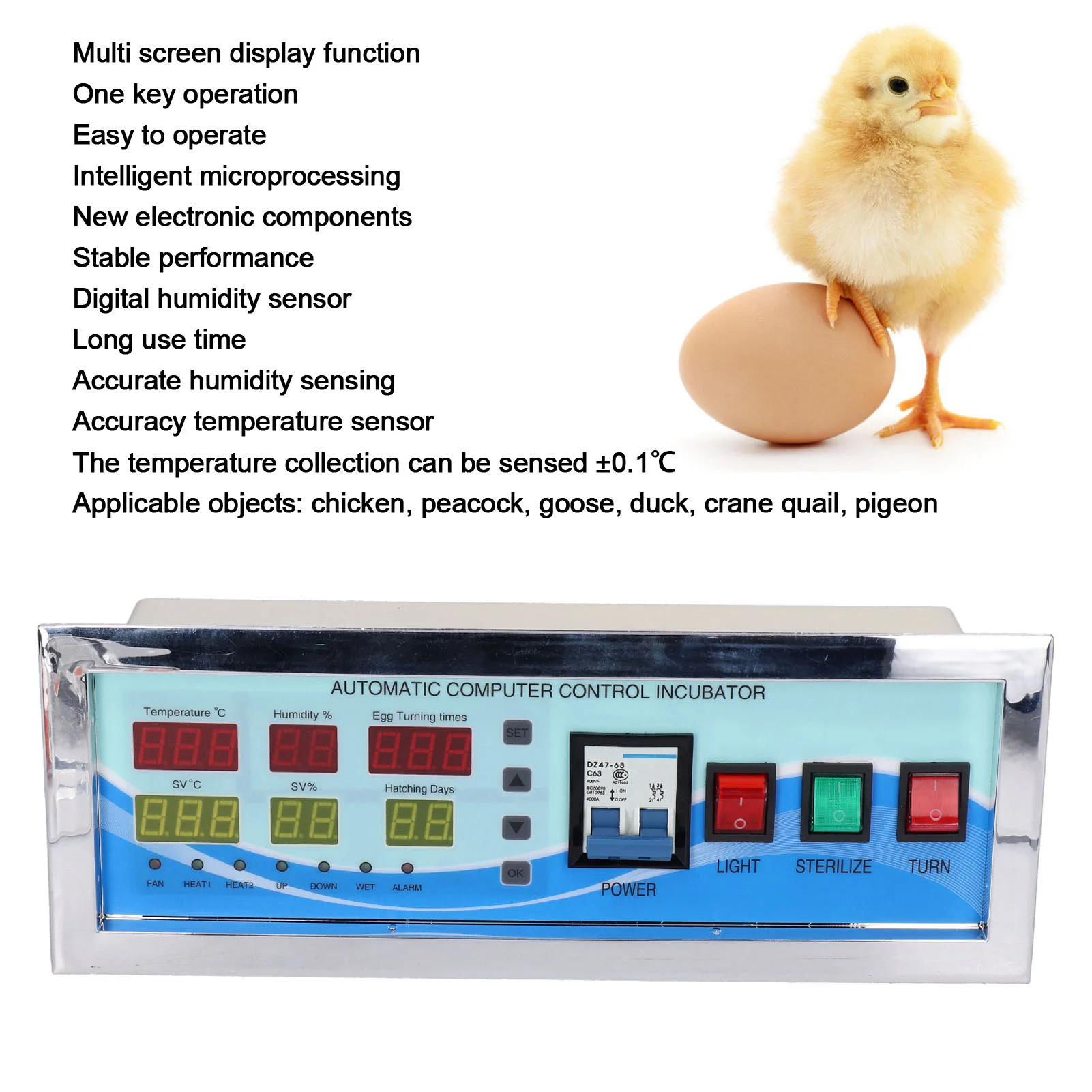 

Temperature Humidity Sensor XM‑18G Poultry Egg Incubator System Automatic Temperature Humidity Sensor for Chicken Goose Duck