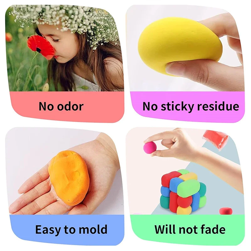 12/24/36 pcs Colorful Super Light Clay DIY Toys Air Dry Polymer Modelling Clay with 3 Tools Soft Creative Educational Slime Kids