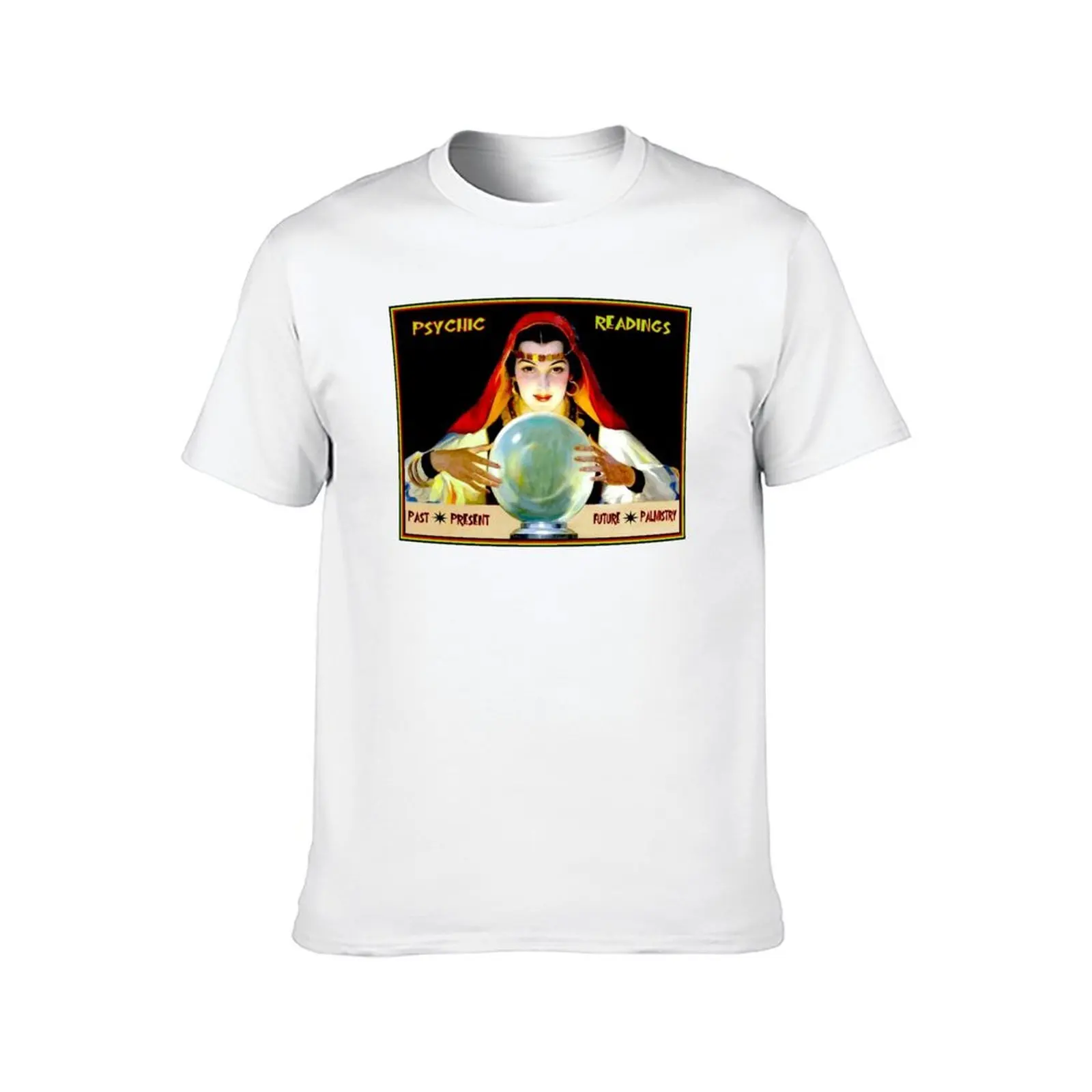 القراءة النفسية: Vintage عراف الحظ الإعلان طباعة تي شيرت أنيمي التي شيرت تي شيرت مصمم تي شيرت