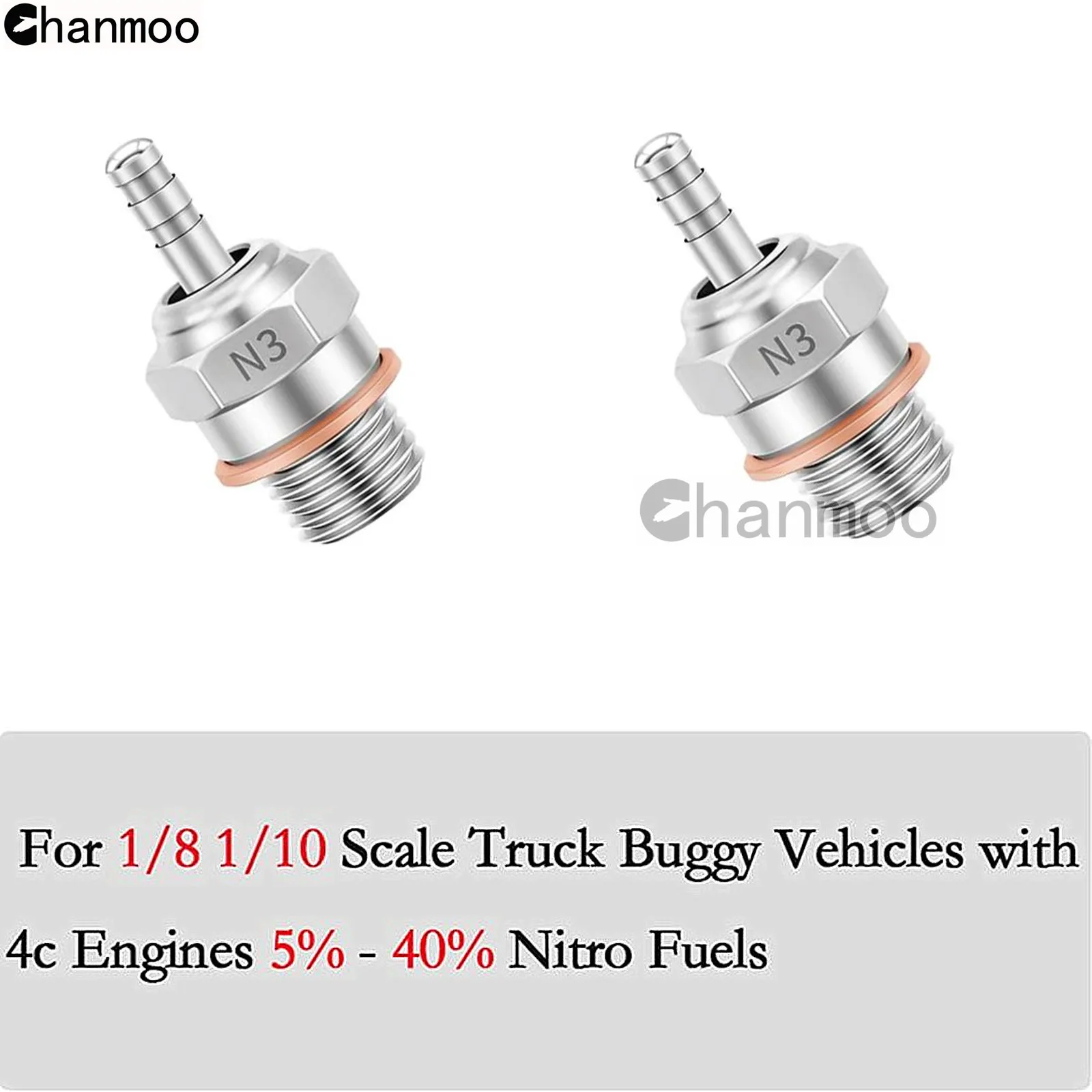 Chanmoo Universal #8 Glow Plugs N3 N4 Spark Nitro Engine Part Fit HSP for 1/8 1/10 RC Model Car Parts