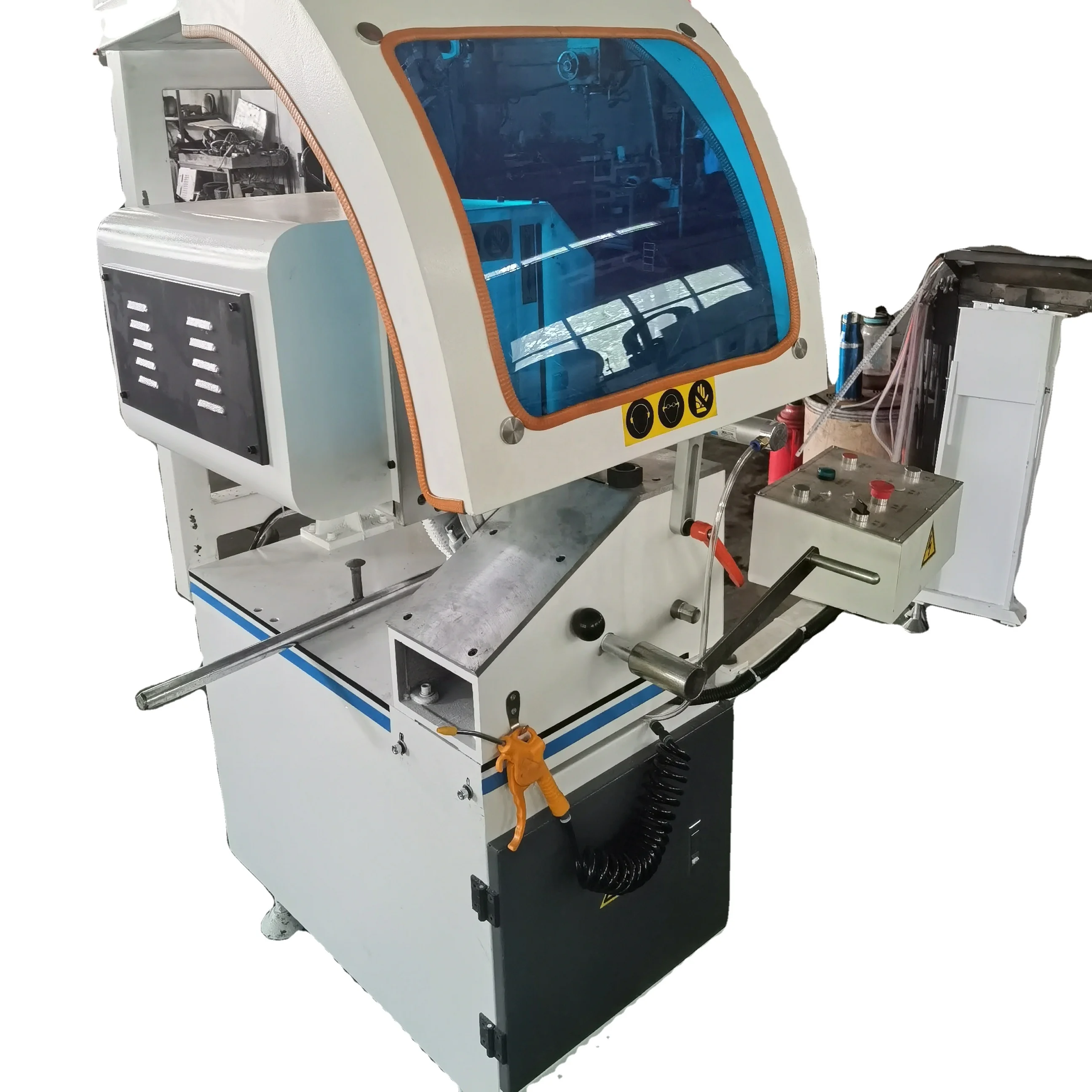 

Aluminum and Pvc Single Head Cutting Machine Equipment 450mm Blade with Automatic Feeding Conveyor