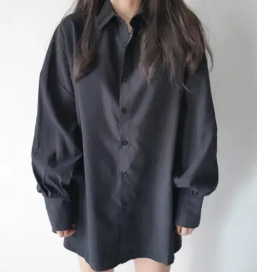 

Женская рубашка осень/зима 2025, рубашка с длинными рукавами и фонариком, свободная повседневная верхняя рубашка, платье, кардиган, куртка, простая повседневная рубашка