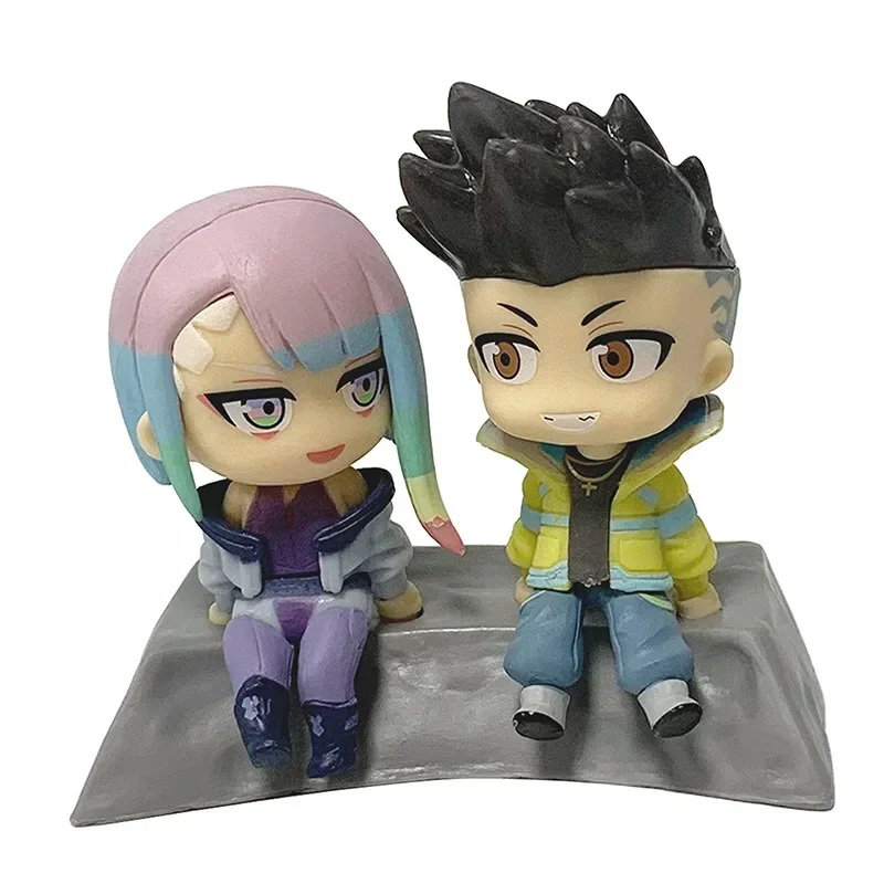 7.5cm cyberpunk edgerunners figura de ação q versão david lucy estátua anime estatueta modelo decoração desktop bonecas brinquedos crianças presentes